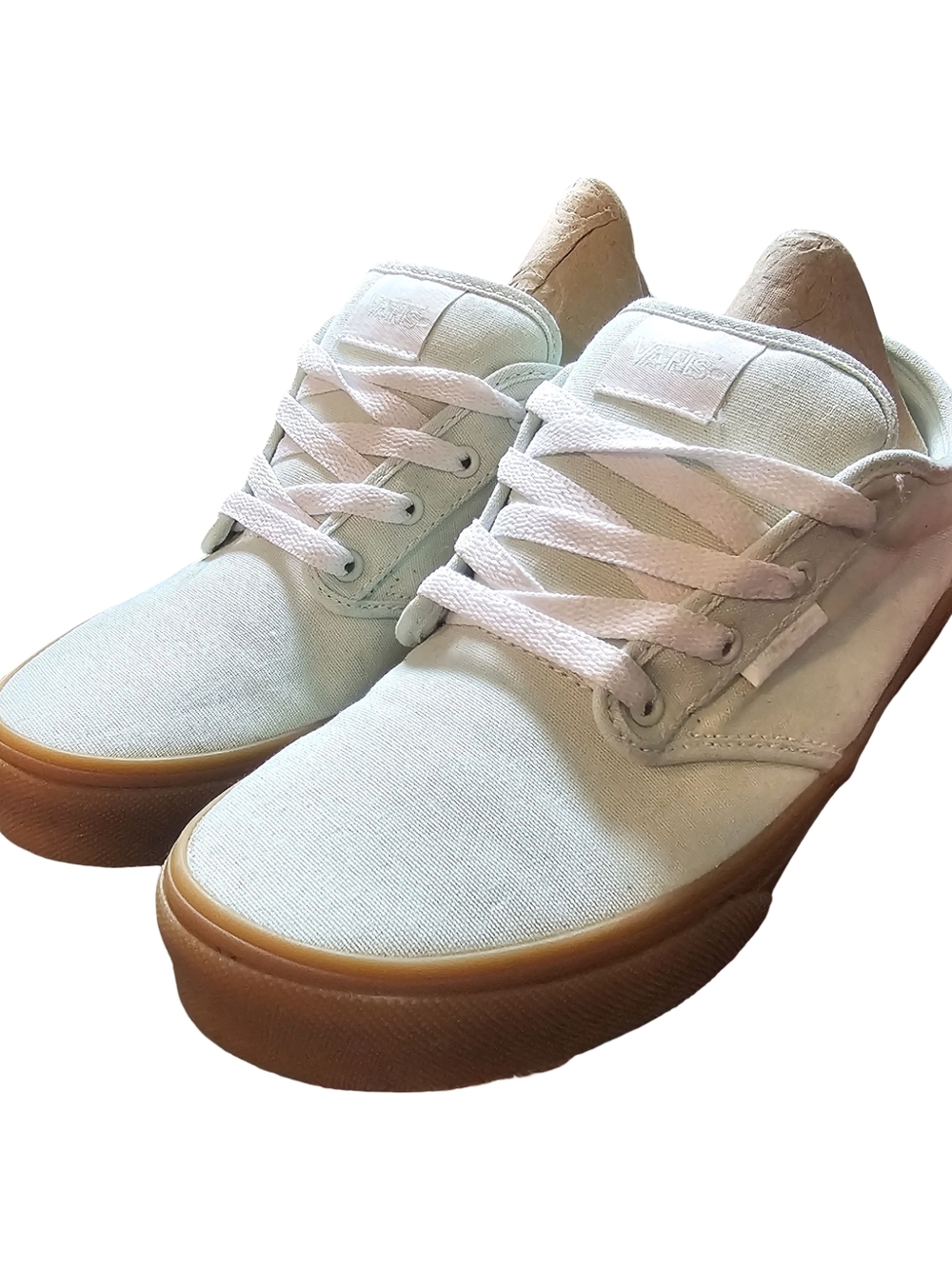 Vans Women’s Size 7 Mint Green Low Top Sneakers Gum Sole Casual Shoes New W.O.T - Picture 2 of 6